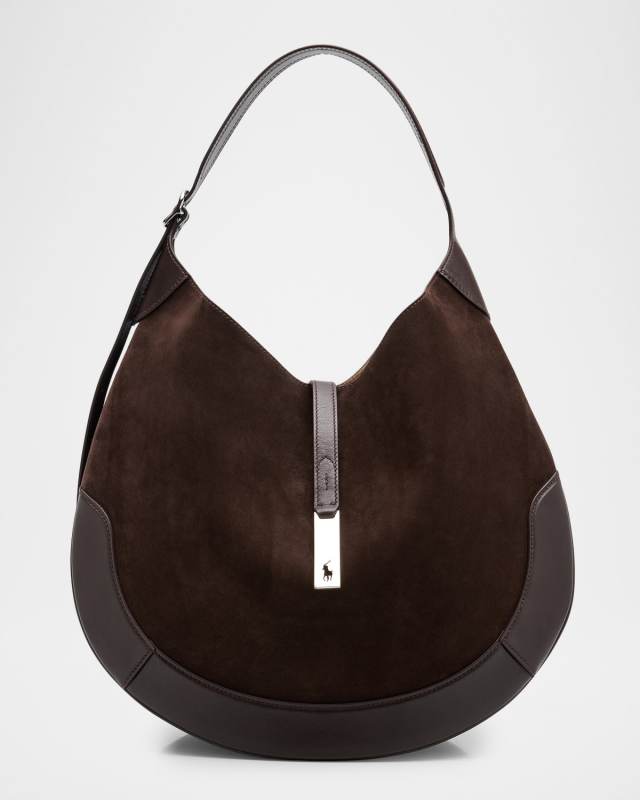 Polo ID Suede Large Shoulder Bag